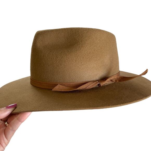 Lack of Color Zulu Tan Brown Australian Wool Wide Brim Fedora Hat - Picture 3 of 7